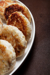 Fried juicy chicken cutlets. Homemade food. Natural healthy food.