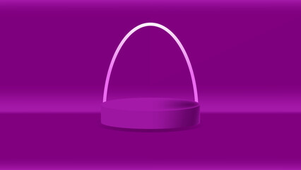 Violet Podium with a position in the middle. vector illustrations. eps 10
