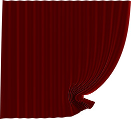 Image of opening dark red theatre curtain