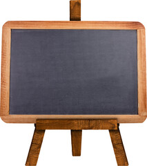Image of chalkboard with wooden frame standing on wooden easel © vectorfusionart