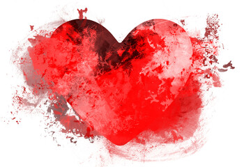 Image of exploding red heart shape