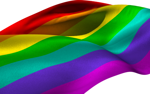 Image of lgbt rainbow flag waving in the wind