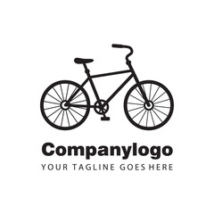 simple black bicycle for logo design