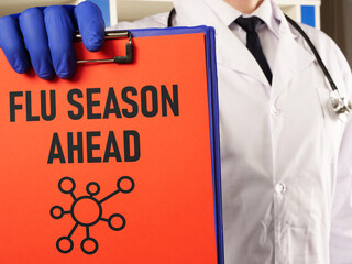 Flu season ahead is shown using the text