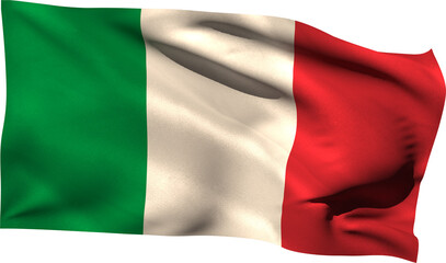 Obraz premium Image of the flag of italy waving in the wind