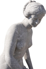 Obraz premium Image of grey stone weathered ancient sculpture of naked woman