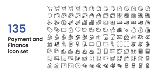 135 payment and finance icons