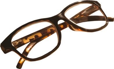 Image of close up of reading glasses with plastic tortoiseshell frame
