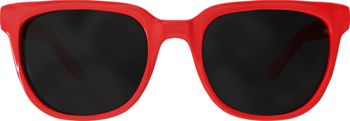 Image of close up of sunglasses with red frame