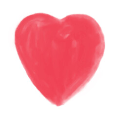Watercolor heart isolated on a white background. Valentines Day