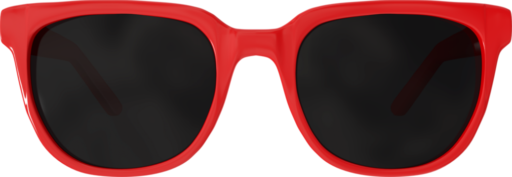 Image of close up of sunglasses with red frame