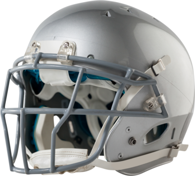 Illustration of close up of shining silver american football helmet - Powered by Adobe
