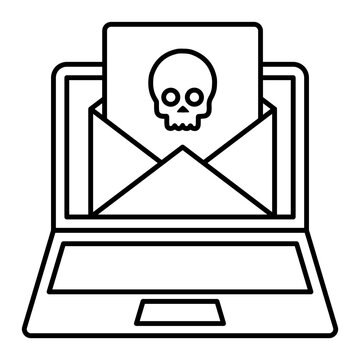 unwanted or unsolicited email Concept, Malware Spread vector line icon design,cyber-terrorism symbol, cyberpunkSign, security breakers stock illustration