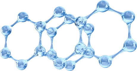 Image of network of shiny blue molecules