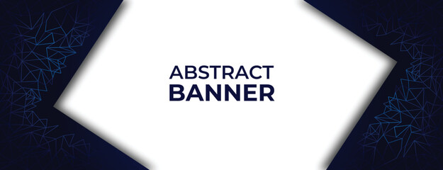 Gradient Blue Background with Abstract Geometric Triangle Vector Banner