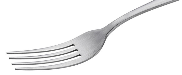 Metal fork isolated on white background, full depth of field
