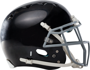 Image of close up of american football black helmet