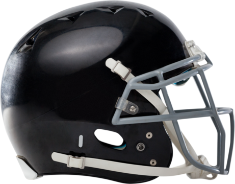 Image of close up of american football black helmet