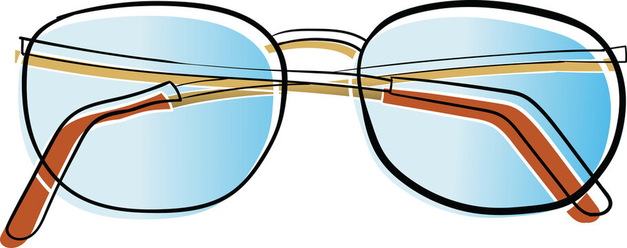 Illustration of close up od reading glasses