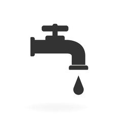 A tap from which water drips. Vector illustration