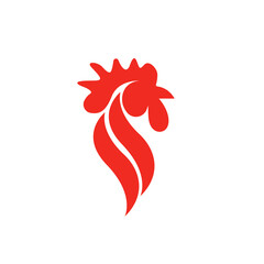 Rooster with crests. Vector illustration