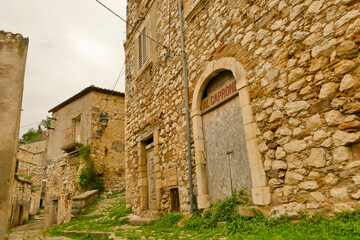 borgo fantasma di Corvara. Abruzzo, Italy