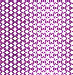 Purpled interlaced pattern on white background. Purple interlocking pattern on white backdrop.