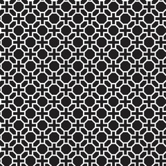 White interlaced pattern on black background. White interlocking pattern on black backdrop.