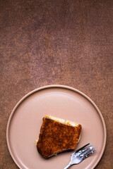 Turkish dessert kazandibi. Milk pudding