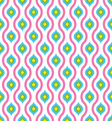 Ogee pattern. Colorful abstract pattern. Multicolor ogee pattern. Traditional oriental art.