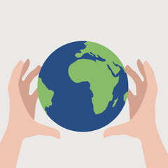 save the planet - hands are keeping the earth 