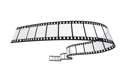 film reel vector, cinema, movie and photography 35mm strip background. 3D elements.