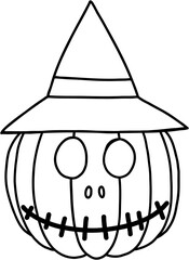 simplicity halloween pumpkin freehand drawing flat design.