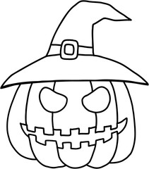 simplicity halloween pumpkin freehand drawing flat design.