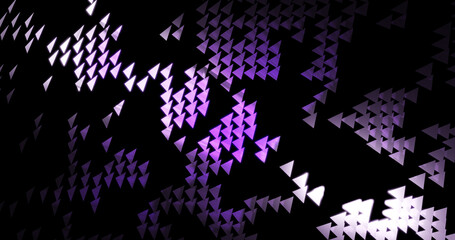 Render with purple glowing triangles on black