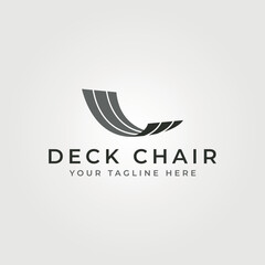 abstract deck chair logo vector illustration design, deck chair minimalist logo