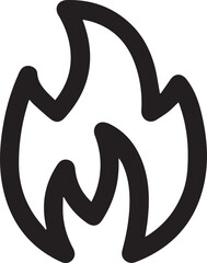 Fire sign. Fire flame icon isolated on white background. Vector illustration - minimalist, linear and outline style