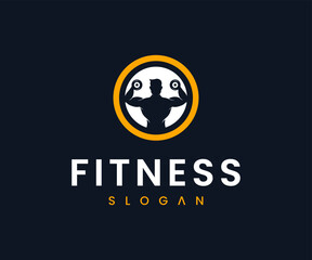 Fitness gym logo design template. Fitness center logo design template.	