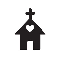 Church Flat Icon Vector Logo Template Illustration Design