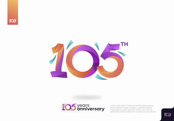 105 Year Anniversary Icon Vector Template Design Illustration