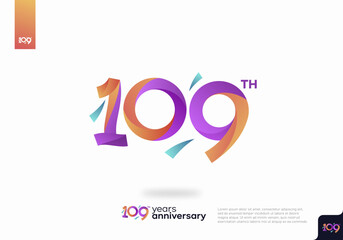 109 Year Anniversary Icon Vector Template Design Illustration