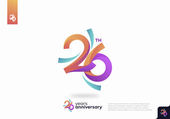 26 Year Anniversary Icon Vector Template Design Illustration