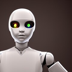 Humanoid female robot facing forward