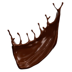 Chocolate splash, liquid or paint pouring, 3d rendering.