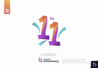 11 Year Anniversary Icon Vector Template Design Illustration