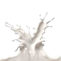 Wandcirkels aluminium milk splash or white liquid splash, 3d rendering. © FugaStudio