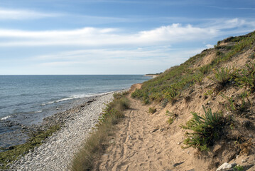 La côte atlantique française avec des galets