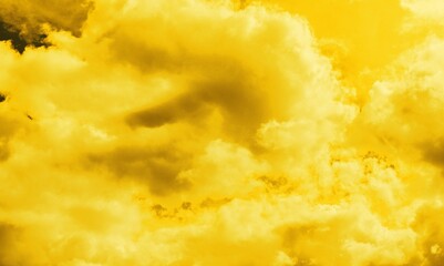 Beautiful yellow sky with soft cloud