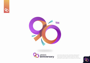 90 Year Anniversary Icon Vector Template Design Illustration