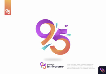 95 Year Anniversary Icon Vector Template Design Illustration